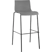 CLP Tabouret de bar Hoover 4 pieds piètement noir