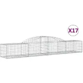 vidaXL Gabions avec arc surélevé 17 pcs. 300x50x40/60 cm Fer galvanisé