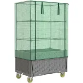 vidaXL Lit surélevé avec rehausse et roulettes aspect rotin 80x50x182 cm