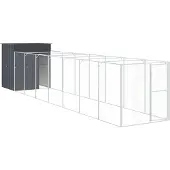 vidaXL Niche pour chiens avec enclos Anthracite 165x863x181cm Acier galvanisé