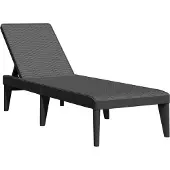 vidaXL Chaise longue Anthracite 186x60x29 cm PP