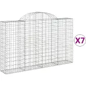 vidaXL Gabions 7 pcs voûtés 200x30x120/140 cm en fer