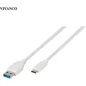 Vivanco ViVancoCâble USB SuperSpeed USB 3.2 Gen 1 (3.1 Gen 1) 1 m USB C USB A Blanc