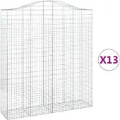 vidaXL Gabions avec arc surélevé 13pcs 200x50x220/240cm Fer galvanisé