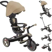 Globber Explorer Trike 4 In 1 Tricycle Stroller Argenté