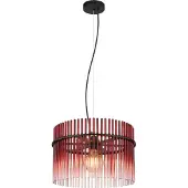 Globo Lighting Suspension noire Gorley avec verre rouge Ø 40cm