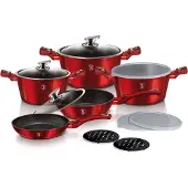 Berlinger Haus ensemble de pots 13 éléments Metallic Line Burgundy BH7030