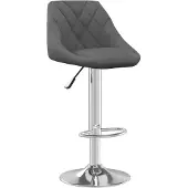 vidaXL Tabouret de bar gris foncé velours