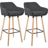 CLP lot de 2 tabourets de bar Grant tissu