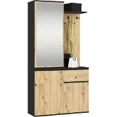 Akord Ensemble D'entrée Entro Noir/Chêne Artisan 95X35X183