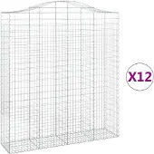 vidaXL Gabions avec arc surélevé 12pcs 200x50x220/240cm Fer galvanisé