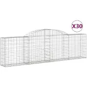 vidaXL Gabions avec arc surélevé 30 pcs. 300x30x80/100cm Fer galvanisé