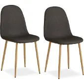 Homestyle4u Chaise Salle à Manger Lot de 2 Anthracite Design Moderne Chaises de Cuisine Chaises pas Cher Fauteuil Rembourrée