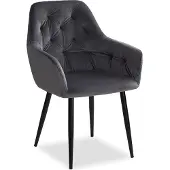Homestyle4u Chaise Salle à Manger Velours Gris Design Moderne Chaise de Cuisine Chaise pas Cher Fauteuil Rembourrée