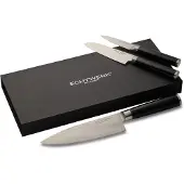 Echtwerk Ensemble de couteaux damassés, 3 pièces, couteau damassé, couteau de chef, couteau de cuisine, acier damassé / bois de pakka, argent / noir, EW-DM-0375