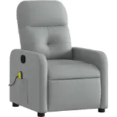 vidaXL Fauteuil de massage gris clair Tissu