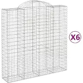 vidaXL Gabions avec arc surélevé 6 pcs. 200x50x200/220cm Fer galvanisé