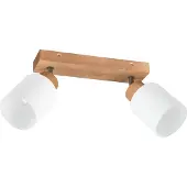 TRIO Spot ASSAM, bois clair et blanc, 2xE14x25W, bois, dimensions : 21x30x10 cm, IP20, RL