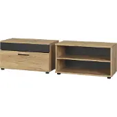 Vicco Armoire de salon Berno Chêne doré/anthracite 2 pièces, Model 55477