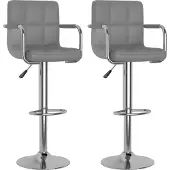 vidaXL Tabouret de bar 2 pcs. Simili cuir gris