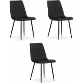 Leobert Chaise TURIN - velours noir x 3