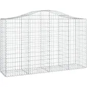 vidaXL Gabion avec arche haute 200x50x120/140 cm Fer galvanisé