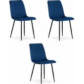 Leobert Chaise LAVA - velours bleu marine x 3