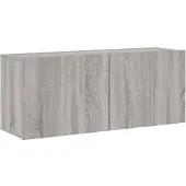 vidaXL Armoire TV murale Gris Sonoma 100x30x41 cm