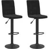 vidaXL Tabouret de bar 2 pcs. noir velours
