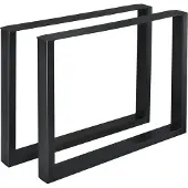En.casa Lot de 2 pieds de table « Makers » 90 x 72 cm en acier noir
