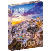 Enjoy Puzzle 1000 pièces Enjoy – Coucher de soleil sur Santorin, Grèce