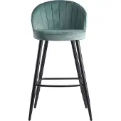 Wohnling Chaise de bar velours vert clair tabouret avec dossier 56x102,5x52,5 cm |
