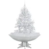 vidaXL Sapin de Noël à neige avec pied parasol blanc 140 cm