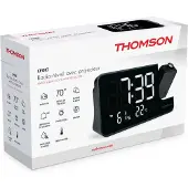Thomson Radio-réveil par projection - Noir - Radio FM, température, humidité, double alarme, USB-C, alimentation 230V