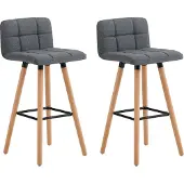 SoBuy set de 2 tabourets de bar - Tabouret à dossier - Gris foncé - 92x44x44 cm - Hauteur d'assise 68 cm