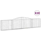 vidaXL Gabions avec arc surélevé 20 pcs. 400x30x80/100cm Fer galvanisé
