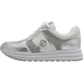Tamaris Baskets basses argent / blanc