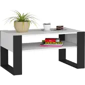 Akord Table Basse Domi Blanc/Noir 92X53X45