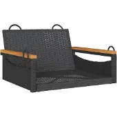 vidaXL Fauteuil suspendu Noir 63x62x40 cm Poly rotin