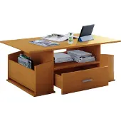 VCM Table basse en bois avec espace de rangement suffisant | Dimensions env. H. 44 x W. 110 x D. 52 cm | Table salon avec tiroir - Junata