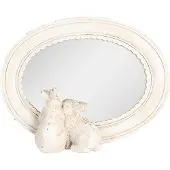Clayre & Eef Miroir de table 22x5x17 cm Beige Plastique Lapin