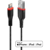 Lindy - Câble Lightning - Lightning mâle pour USB mâle - 1 m - blindé - noir - rond - pour Apple iPad/iPhone/iPod (Lightning)