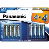 Panasonic Alkalické baterie Evolta Platinum LR6EGE/8BW 4+4F AA 1,5V (Blistr 8ks)