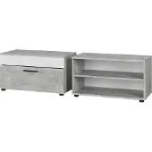 Vicco Armoire de salon Berno Béton/blanc 2 pièces, Model 55476