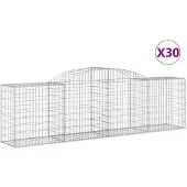 vidaXL Gabions avec arc surélevé 30 pcs. 300x50x80/100cm Fer galvanisé