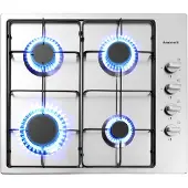 Arebos Cuisinière à gaz de 4 flammes Acier inoxydable Grilles et veilleuse de sécurité incluses Autonome Convient pour le gaz naturel et le gaz propane Cuisinière à gaz Table de cuisson à gaz