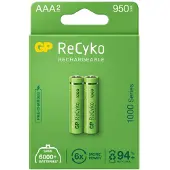 GP 2x wiederaufladbare Batterien AAA / R03 ReCyko 1000 Serie Ni-MH 950mAh