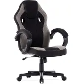 Sense7 Chaise gaming Prism en tissu noir-gris - Chaise de bureau ergonomique Chaise de bureau PC Gamer FlowTech , mousse HR, tissu HDF