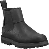 Timberland unisex pour enfant. TB0A28P10011 Bottes en cuir Courma Chelsea (22), Noir, Plat, Fermeture éclair, Velcro, Casuel, mode enfantine