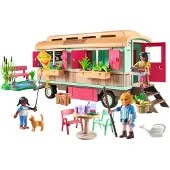 Playmobil Country : un café chaleureux aménagé dans une caravane de chantier, à partir de 4 ans, multicolore, en plastique